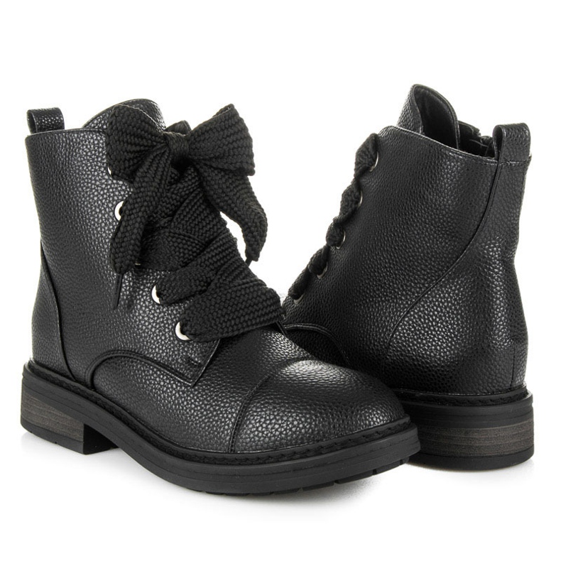Betler Trabajadores con cordones de moda negro 2