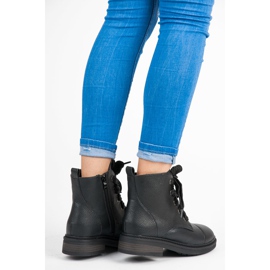 Betler Trabajadores con cordones de moda negro 1