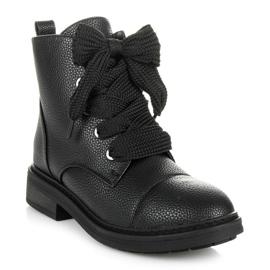 Betler Trabajadores con cordones de moda negro 3