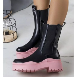 BM Botas negras sobre suela Jadiel rosa negro 2