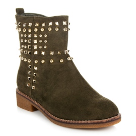 Vices New Collection Botas moteras de ante verde 2