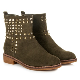 Vices New Collection Botas moteras de ante verde 4