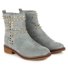 Vices New Collection Botas moteras de ante gris 4