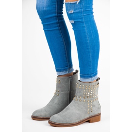 Vices New Collection Botas moteras de ante gris 5