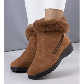 BM Botas de nieve aislantes marrones con piel de Crina marrón 1