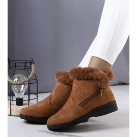 BM Botas de nieve aislantes marrones con piel de Crina marrón 2