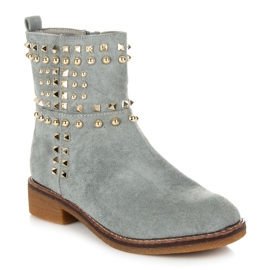 Vices New Collection Botas moteras de ante gris 2