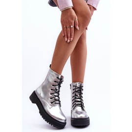 FB2 Botas Obrera Piel Metalizada Plata Teflorna 4