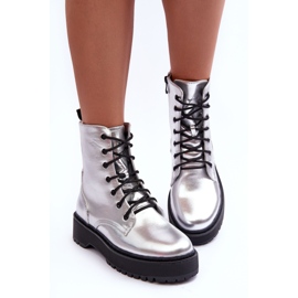 FB2 Botas Obrera Piel Metalizada Plata Teflorna 3