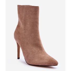 FB2 Botas de tacón alto de ante beige Eberpia 1