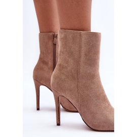 FB2 Botas de tacón alto de ante beige Eberpia 5