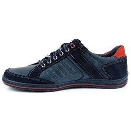 KOMODO Zapatos de hombre de piel polaca 236K azul 1