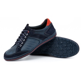 KOMODO Zapatos de hombre de piel polaca 236K azul 3