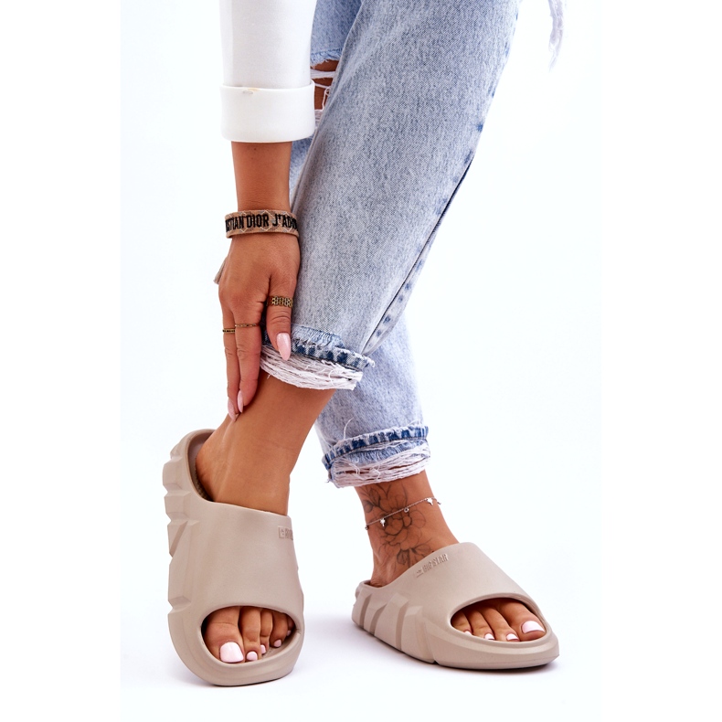 Pantuflas ligeras de espuma Big Star para mujer LL274593 Beige 4