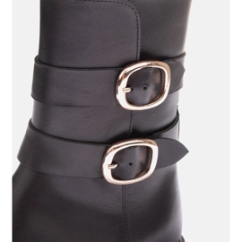 Marco Shoes Botas con hebilla dorada. negro 6