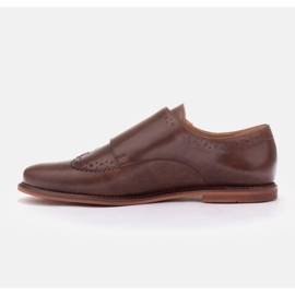 Marco Shoes Monjes de piel auténtica marrón 4