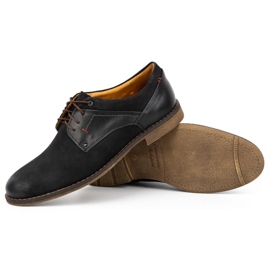 Kampol Zapatos casual hombre elegantes nobuck 333KAM negro 4