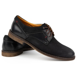 Kampol Zapatos casual hombre elegantes nobuck 333KAM negro 5