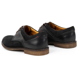 Kampol Zapatos casual hombre elegantes nobuck 333KAM negro 6