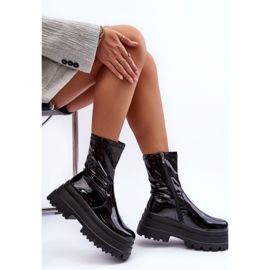 FB2 Botas Lacadas Con Plataforma Gruesa Mibrac Negro 5