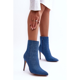 FB2 Jeans Botas Tacón Alto Azul Eberpia 3