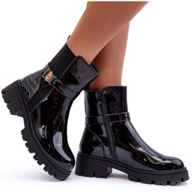 FB2 Botas Jodhpur Mujer Lacadas Negro Elspetia 8