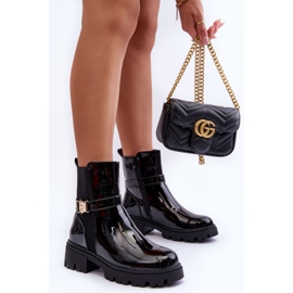 FB2 Botas Jodhpur Mujer Lacadas Negro Elspetia 6