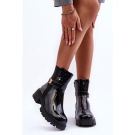 FB2 Botas Jodhpur Mujer Lacadas Negro Elspetia 5