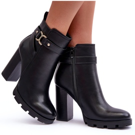 FB2 Botas Tacón De Piel Negro Liani 9