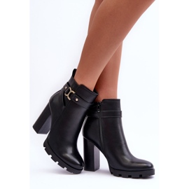 FB2 Botas Tacón De Piel Negro Liani 3