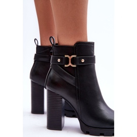 FB2 Botas Tacón De Piel Negro Liani 6