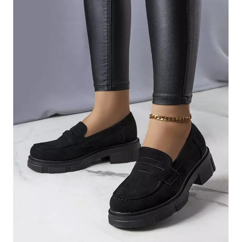 PA1 Zapatos negros de gamuza ecológica de Alacoque 1