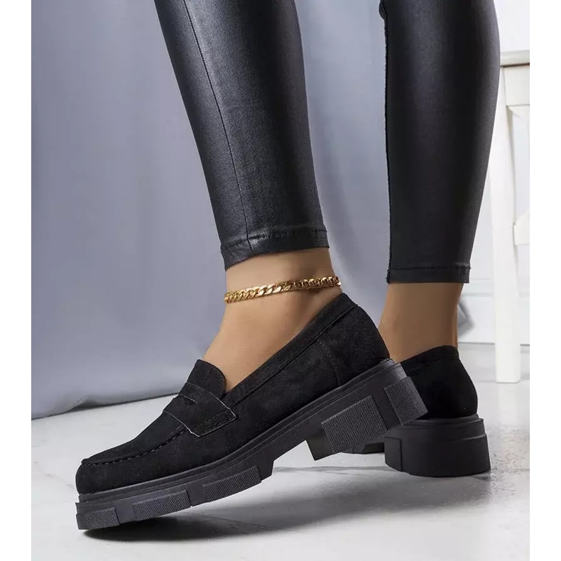 PA1 Zapatos negros de gamuza ecológica de Alacoque 2