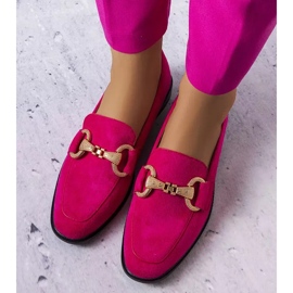 PA1 Mocasín rosa fluet con adornos dorados rosado 2