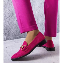 PA1 Mocasín rosa fluet con adornos dorados rosado 1