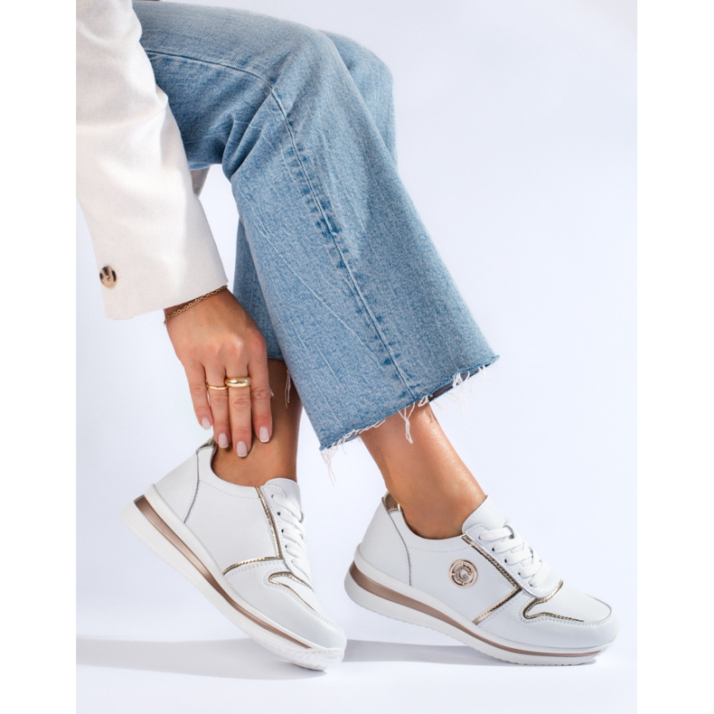 Deportivas mujer Shelovet piel blanca blanco 1