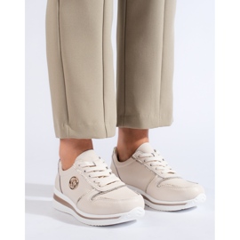Zapatillas Shelovet de piel beige 2