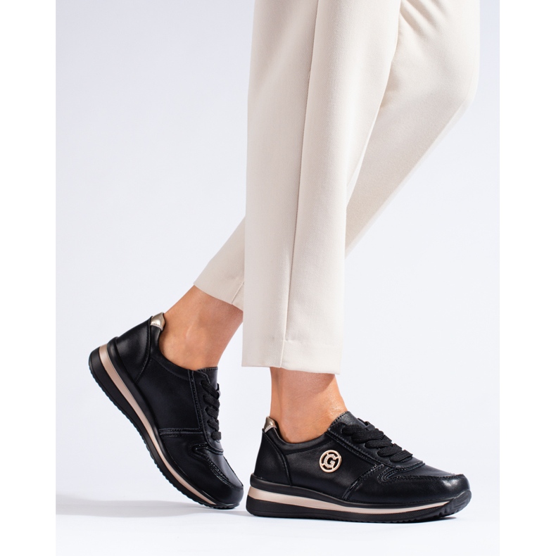 Deportivas Shelovet de piel negra. negro 1