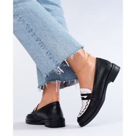 Mocasines Shelovet de mujer en blanco y negro 3