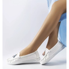 Mocasines Maryville de piel blanca blanco 2