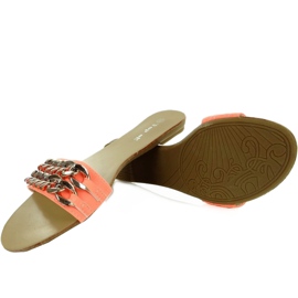 Pantuflas con cadena de oro albaricoque-fluo naranja 1