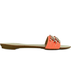 Pantuflas con cadena de oro albaricoque-fluo naranja 2