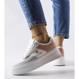 Zapatillas con plataforma rosas y azules de Gidle blanco 2
