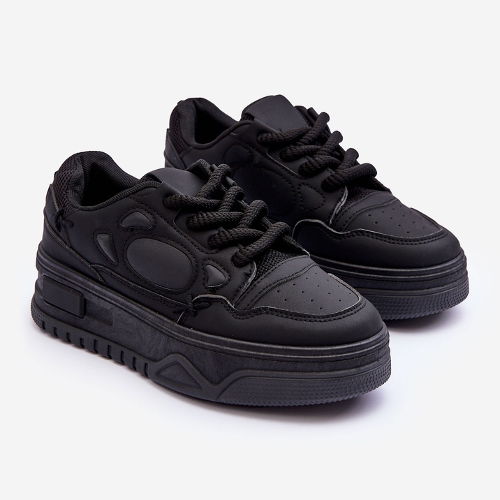 PG1 Zapatillas Mujer Plataforma Negro Finos 2