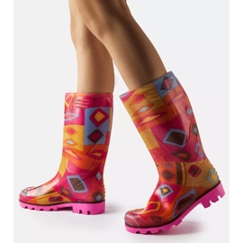Botas de agua rosa Massby para mujer naranja 2