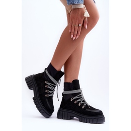 FB3 Botas de ante con cordones para mujer Black Acorn negro 2 FB3 Botas de ante con cordones para mujer Black Acorn negro 2