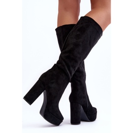 Botas por encima de la rodilla con tacón negro y plataforma Baldrema 6