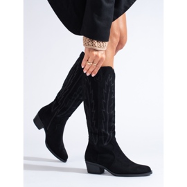 Botas cowboy shelovet ante negro 1