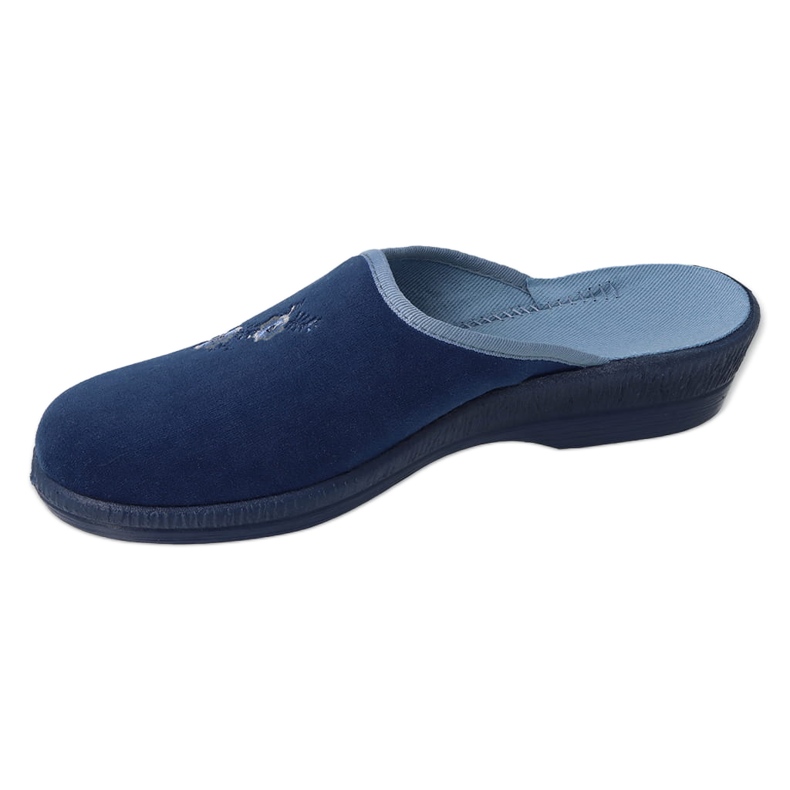 Pantuflas de mujer befado de pu con bordado 219D481 azul marino 2 Pantuflas de mujer befado de pu con bordado 219D481 azul marino 2