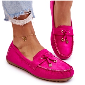 Seastar Mocasines Clásicos De Ante Con Decoración Fucsia rosa 4